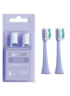 Aquasonic AquaSonic Icon Replacement Brush Heads | Compatible with AquaSonic Icon Toothbrush | 2 Brush Heads | for Normal & Sensitive Teeth (Lilac)  - Image 1