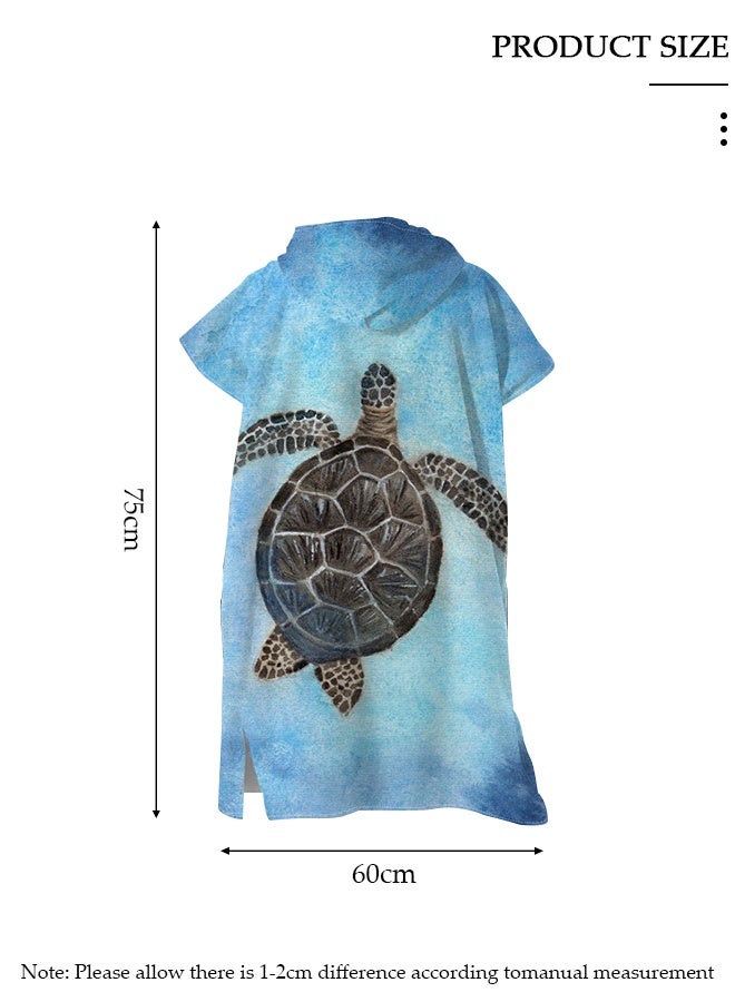 DUNISO Wearable Kids Bath Towel,Quick Drying Beach Poncho with Hood, Microfiber Bath Towel Super Soft Bathrobe,Changing Robe for Surfers and Swimmers - Image 2