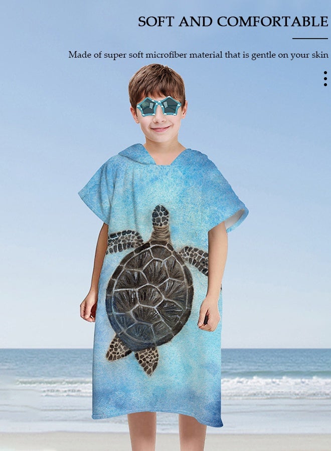 DUNISO Wearable Kids Bath Towel,Quick Drying Beach Poncho with Hood, Microfiber Bath Towel Super Soft Bathrobe,Changing Robe for Surfers and Swimmers - Image 4