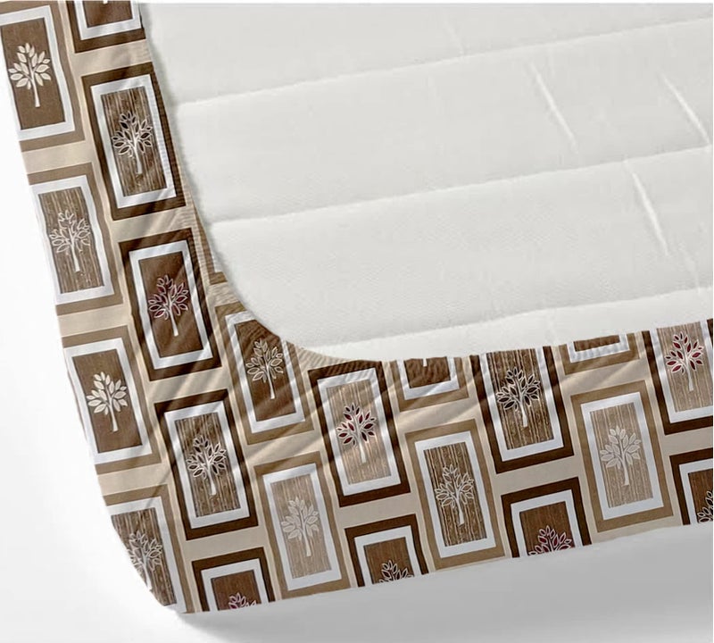 Temoli® Premium Cotton Elastic Fitted Bedsheet King Size 72X78X8 Inch with 2 King Size Pillow Covers 18x28 Inch (Box-Beige) - Image 3