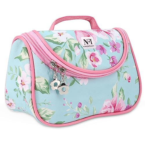 NFI essentials Makeup Pouch Floral Print Cosmetic Pouch Vanity Case Jewellery Pouch Stationery Pencil Case Travel Organiser Travel Pouch Bridal Gift - Image 1