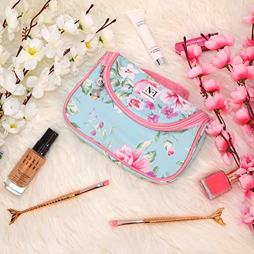 NFI essentials Makeup Pouch Floral Print Cosmetic Pouch Vanity Case Jewellery Pouch Stationery Pencil Case Travel Organiser Travel Pouch Bridal Gift - Image 5