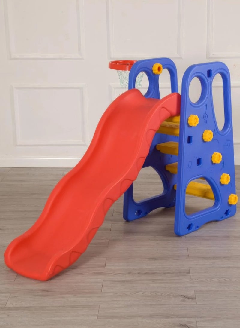 Funz 4 in 1 Kids Play Climber Slide Playset Folding Slide for Toddlers with Basketball Hoops and Ball Slide Indoor and Outdoor for Kids Age 1-6 Years - Image 4