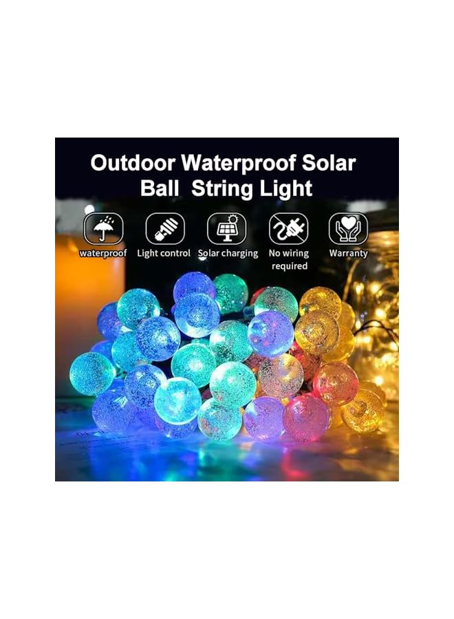 The Bros Outdoor Solar Ball Lights,50LED 31Ft/0.95 inch Solar Garden Lights,8 Mode Indoor/Outdoor String Lights,upgrade solar panels,Decorative Lights for Garden Wedding Patio Christmas(Multi-Color) - Image 2