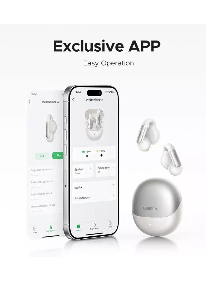 يوجرين إيكو سماعات أذن UGREEN HiTune S5 TWS لاسلكية بلوتوث 5.4 مع خطاف أذن رياضية باللون الأسود - Image 3