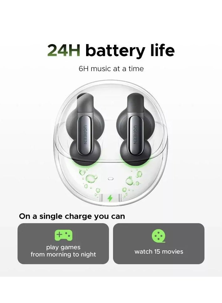 يوجرين إيكو سماعات أذن UGREEN HiTune S5 TWS لاسلكية بلوتوث 5.4 مع خطاف أذن رياضية باللون الأسود - Image 5