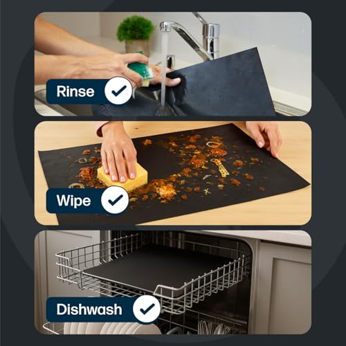 Cooks Innovations Non-Stick Oven Protector Mat - 2 Heavy Duty Nonstick Oven Rack Liners to Protect Convection, Electric, Gas, & Microwave Ovens - BPA & PFOA Free Heat Resistant Baking Mat - Image 5