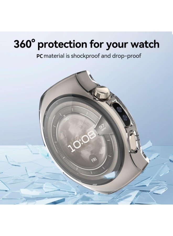 ChicVibe Case Compatible with Huawei Watch 5 46mm, Hard PC Case with Tempered Glass Screen Protector, Anti-scratch and Shock-Absorbing Protection for Huawei Watch 5 46mm - Transparent - Image 3