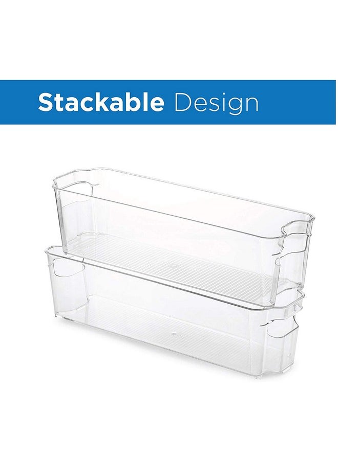 Zollyss Set Of 2 Refrigerator Organizer Bins - Stackable Fridge Organizers for Freezer, Kitchen, Countertops, Cabinets - Clear Plastic Pantry Storage Racks - pzsku/ZFF46AA626771D50C32C6Z/45/_/1738306617/b33f67a6-2fca-474c-a0c9-0caa50c43d77