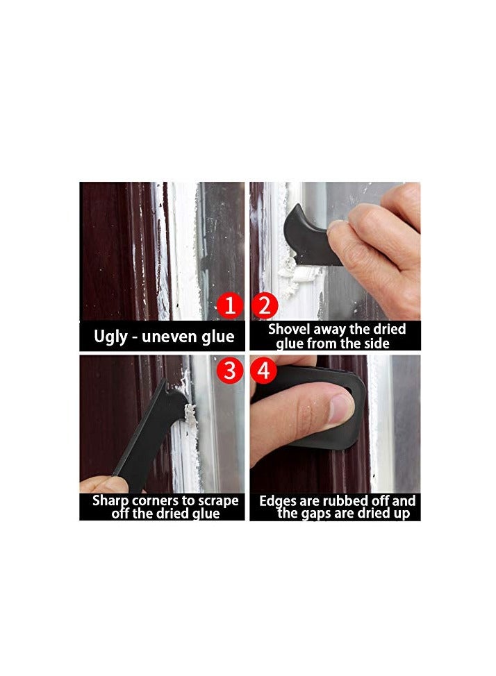 Silicone Caulking Tool, Caulk Remover Tool Grout Removal Tool, Caulk Remover, Silicone Caulking Tool Kit, with 4pc Glass Glue Angle Scraper - 3 in 1 Caulking Finishing Tools - Image 5