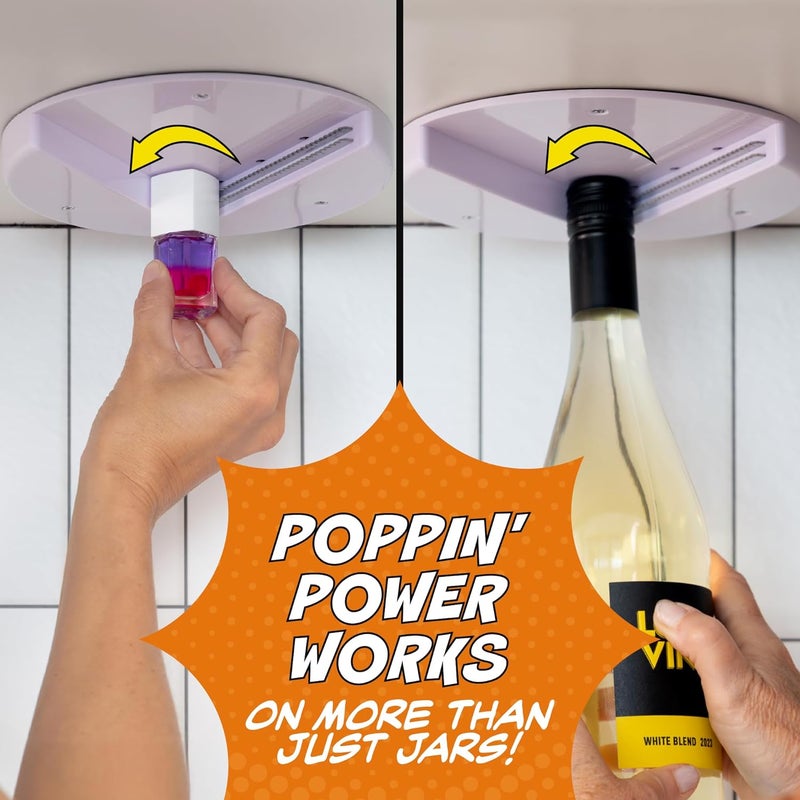 Houseify POPDATJAR Under Cabinet Jar Opener - Stainless Steel Lid Opener For Seniors With Arthritis & Weak Hands - Ideal for Any Size Lid - Easy, One-Handed Kitchen Gadgets & Elderly Must Haves - Image 5