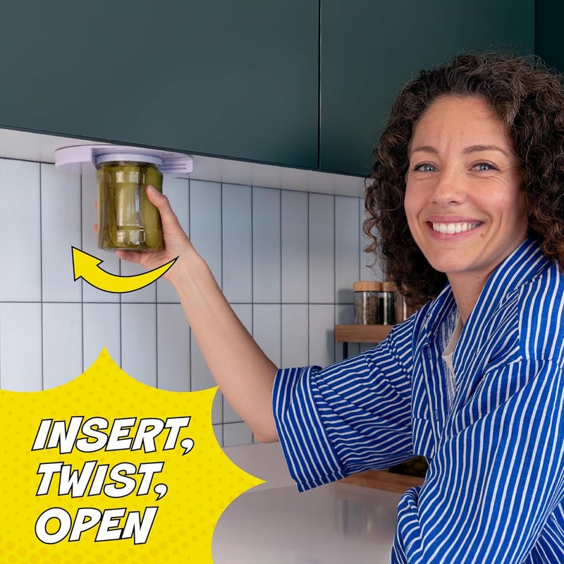 Houseify POPDATJAR Under Cabinet Jar Opener - Stainless Steel Lid Opener For Seniors With Arthritis & Weak Hands - Ideal for Any Size Lid - Easy, One-Handed Kitchen Gadgets & Elderly Must Haves - Image 4