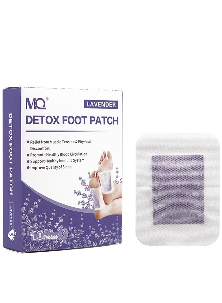 MQ Lavender Detox Foot Patches, Natural Organic Bamboo Vinegar Foot Detox Pads to Remove Toxins, Relax, Boost Circulation & Sleep Better (10PCS) - Image 1