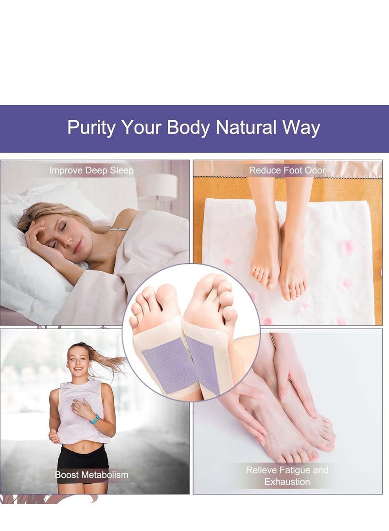 MQ Lavender Detox Foot Patches, Natural Organic Bamboo Vinegar Foot Detox Pads to Remove Toxins, Relax, Boost Circulation & Sleep Better (10PCS) - Image 2