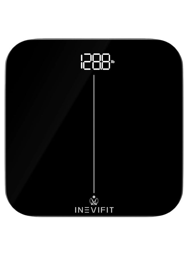 INEVIFIT (Black) - Premium Bathroom Scale, Highly Accurate Digital Bathroom Body Scale, Precisely Measures Weight up to 180kg - Image 1