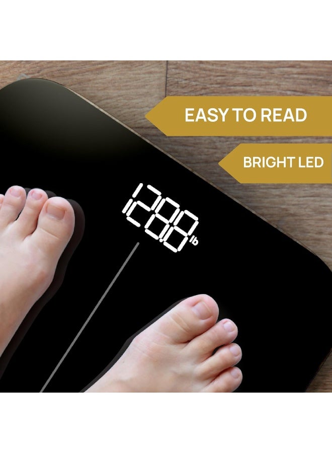 INEVIFIT (Black) - Premium Bathroom Scale, Highly Accurate Digital Bathroom Body Scale, Precisely Measures Weight up to 180kg - Image 2