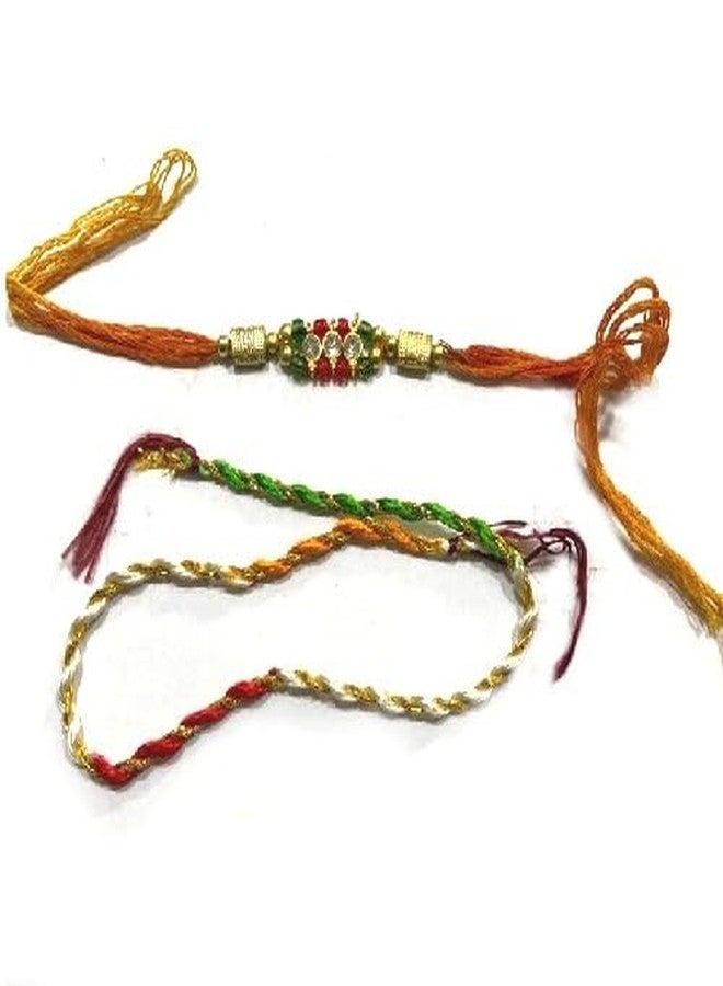 Ekdant American Diamond Stone Rakhi Raksha Bandhan Rakhi And Silk Thread - Beautiful Rakhi RK2 - Image 2