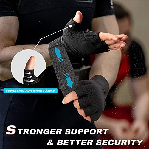 RYMNT Workout Gloves with Weight Lifting Wrist Wrap,Vented Cushioned Palm & Extra Grip for Men Women Gym,Weightlifting,Fitness Training,Fitness,Exercise,WODs,Pullups.MN Black-Large - Image 4