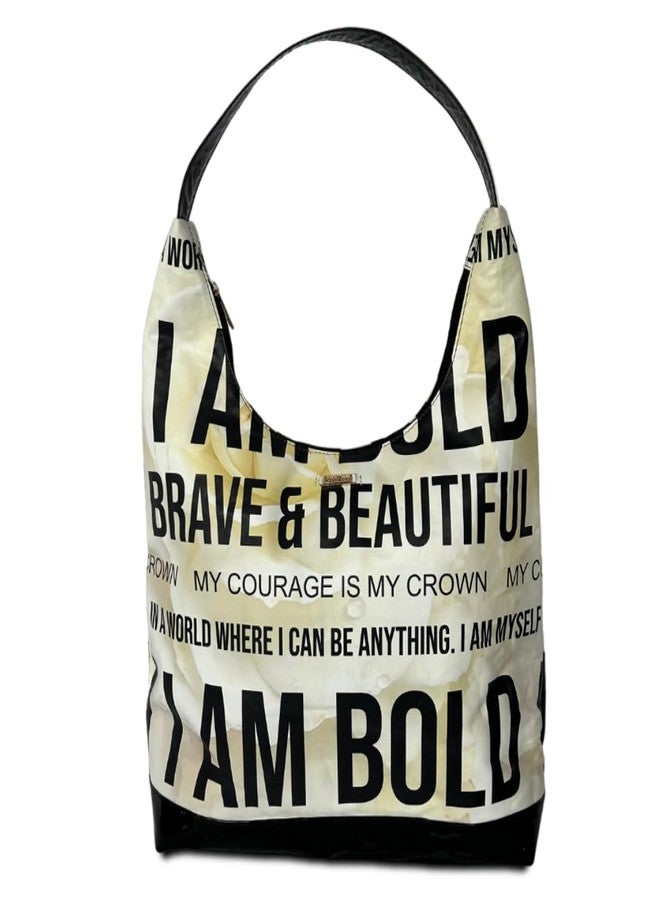 STRUTT Colorful Hobo Bag for Women Stylish & Spacious Big-Size Tote Bag Lightweight, Waterproof & Durable Shoulder Handbag - I AM BOLD - Image 1