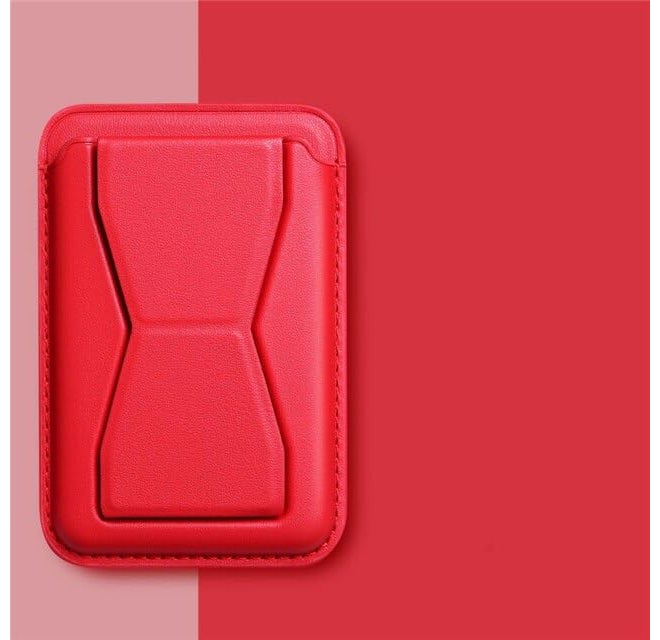 ClickCase حامل بطاقات الائتمان من جلد تانغو ميترو، خلفية الهاتف المحمول أو الحافظة | حامل | شريط لاصق مزدوج 3M لحقيبة بطاقات لجميع الهواتف الذكية (أحمر) - Image 2