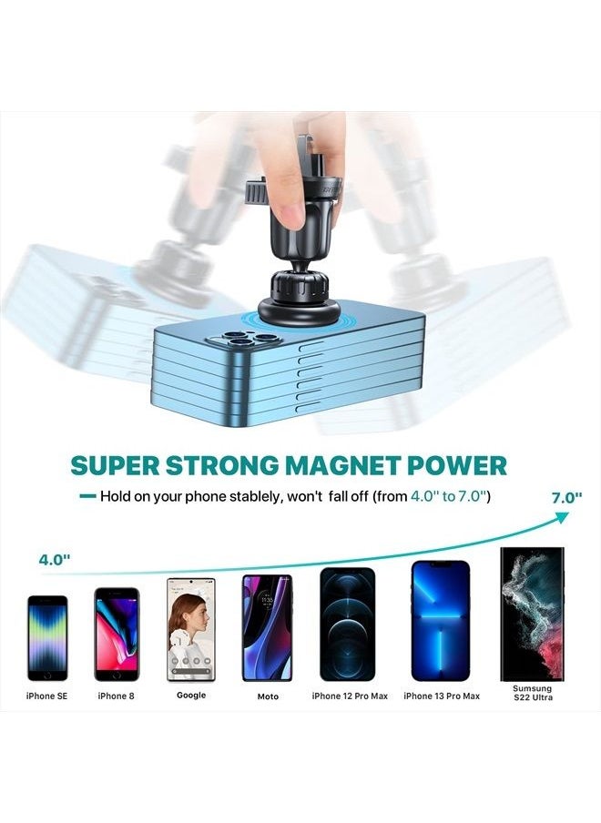 Miracase - [Upgraded] Universal Magnetic Phone Holder for Car,[2nd Generation Vent Clip&Strong Magnets] Hands Free Car Phone Mount, Air Vent Cell Phone Holder for All Phones - Image 1