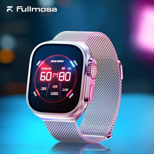Fullmosa Compatible with Apple Watch Strap 49mm 46mm 45mm 44mm 42mm（Series 3/2/1） Women Men,Milanese iWatch Strap Ultra 3/2/1 SE3/2/1 Series 11 10 9 8 7 6 5 4 3 2 1, Colorful [NO Watch and Case] - Image 2