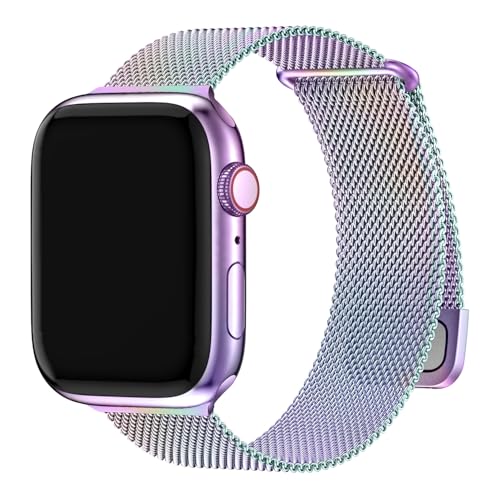 Fullmosa Compatible with Apple Watch Strap 49mm 46mm 45mm 44mm 42mm（Series 3/2/1） Women Men,Milanese iWatch Strap Ultra 3/2/1 SE3/2/1 Series 11 10 9 8 7 6 5 4 3 2 1, Colorful [NO Watch and Case] - Image 1