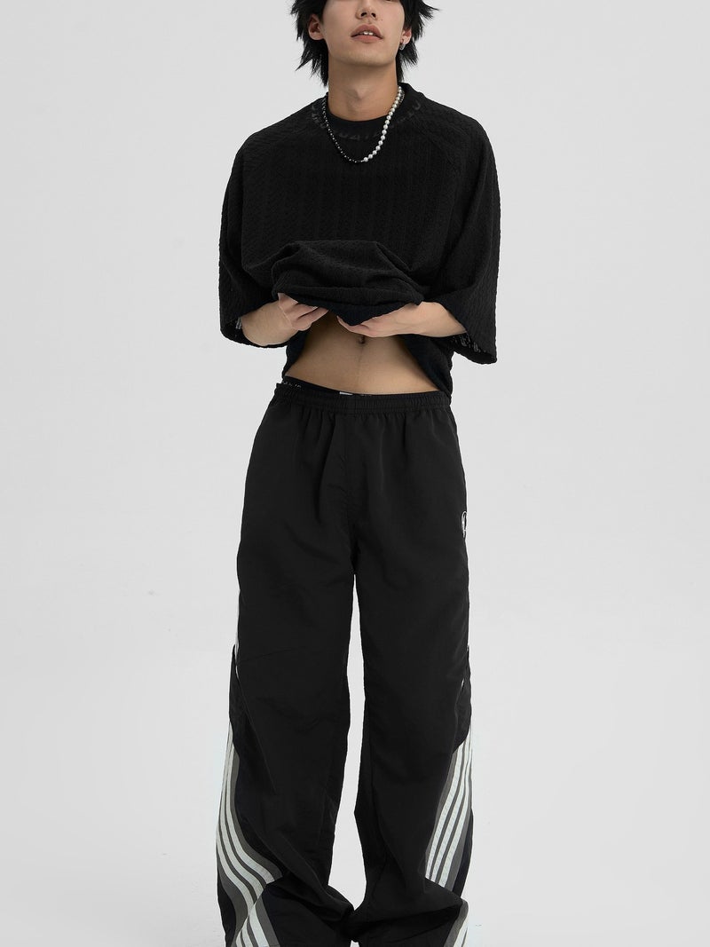 Summer Thin Striped Casual Paratrooper Pants Men'S And Women'S Loose Wide-Leg Straight Hip-Hop Sports Charge Workwear Trendy Trousers - Image 5
