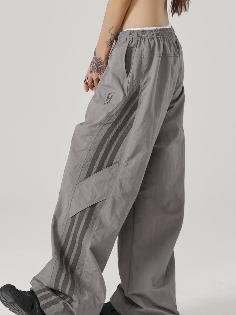 Summer Thin Striped Casual Paratrooper Pants Men'S And Women'S Loose Wide-Leg Straight Hip-Hop Sports Charge Workwear Trendy Trousers - Image 3