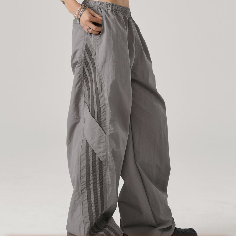 Summer Thin Striped Casual Paratrooper Pants Men'S And Women'S Loose Wide-Leg Straight Hip-Hop Sports Charge Workwear Trendy Trousers - Image 1