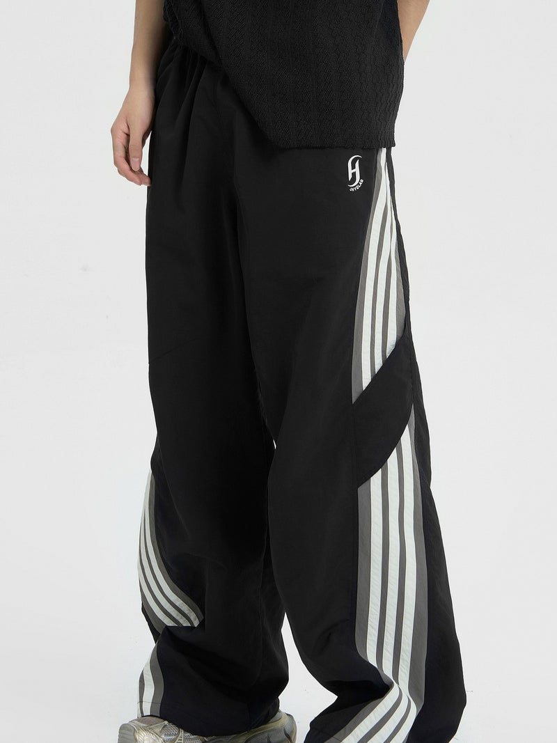 Summer Thin Striped Casual Paratrooper Pants Men'S And Women'S Loose Wide-Leg Straight Hip-Hop Sports Charge Workwear Trendy Trousers - Image 4