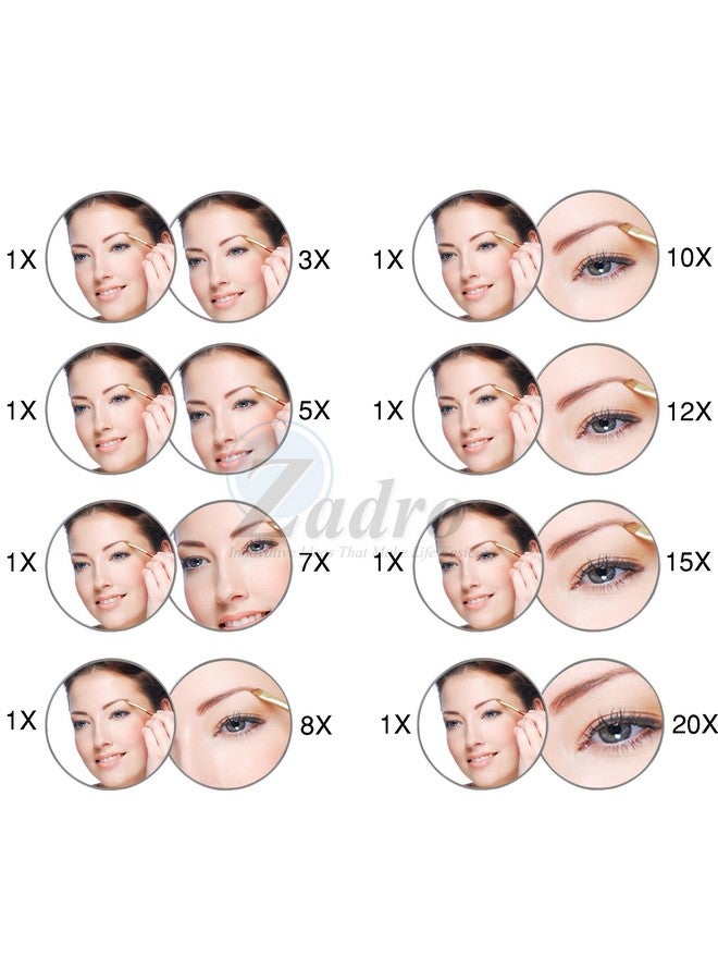 Zadro 6.5 Inch Round Dual Sided Swivel Countertop Vanity Mirror5X 1X 5.5 Inch Magnification Glass Mirrors - Image 2