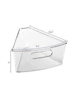 KASTWAVE 4 Packs Lazy Susan Cabinet Organizer with Handle BPA Free Durable Plastic Transparent Kitchen Storage Bins  - Image 5