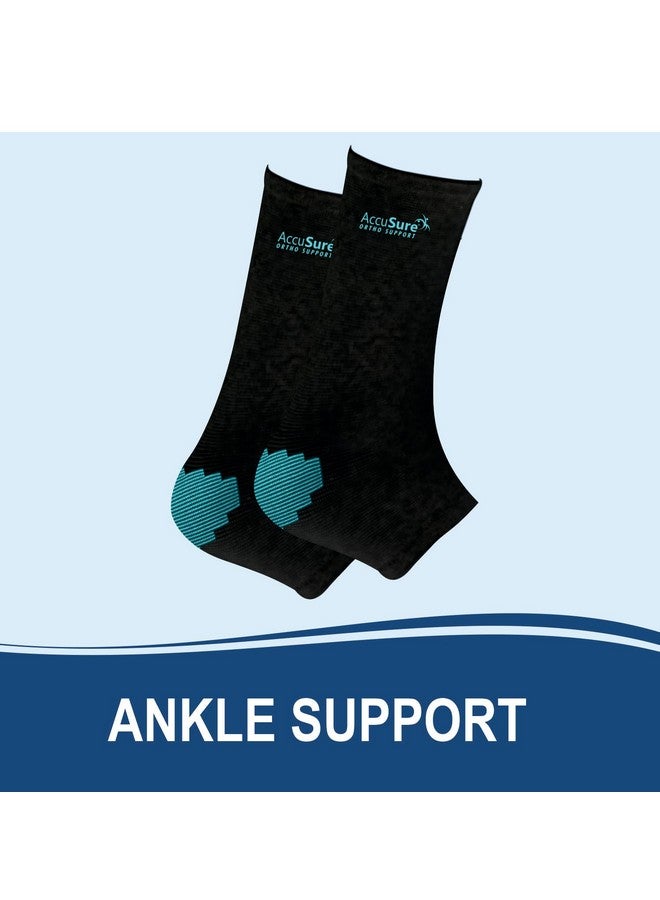 AccuSure Cotton Ankle Support |Ankle Brace For Plantar Fasciitis, Arch Support, Foot & Ankle Swelling, Achilles Tendon, Heel Pain, Injury Recovery | Black-Green |Extra Large - Image 5