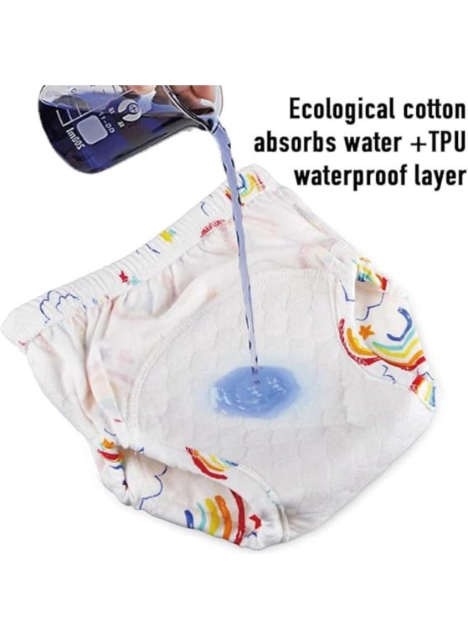 4 Pcs Baby Potty Training Pants,Cotton Toddler Absorbent Training Pants,Toilet Training Underwear，Reusable,Comfortable and Breathable,Strong Water Absorption,for 2-4 Years Boy and Girls - Image 2