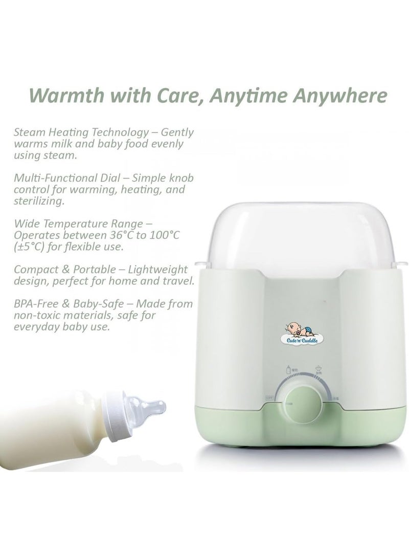 لطف وحضن سخان حليب للأطفال محمول كهربائي مع حصائر تغيير قابلة للاستخدام لمرة واحدة من Cute 'n' Cuddle (30 قطعة، 60×90 سم، أزرق) | سخان زجاجات سريع لحليب الثدي والماء وفوط حفاضات فائقة الامتصاص ومقاومة للماء للسفر - Image 2