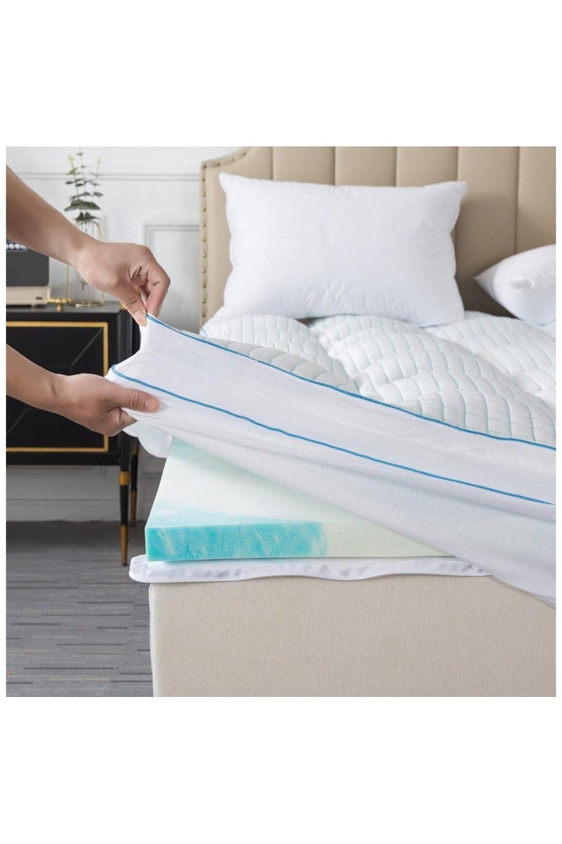 Dibaj Luxury Memory Foam Mattress Topper 7.5 cm Thick 180x200 cm Large Size Pressure Relief Orthopedic Foam Layer for Comfortable Sleep - Image 1