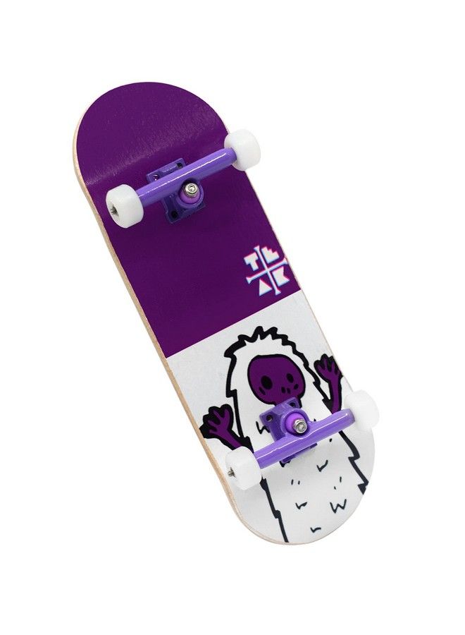 Teak Tuning Complete Fingerboard Purple Yeti Edition Premium, Heat Transfer Graphic Pro Shape & Size Bearing Wheels, Pro Trucks, 61A Pro Duro Bushings 32Mm X 97Mm Deck Teak Tuning  - Image 2
