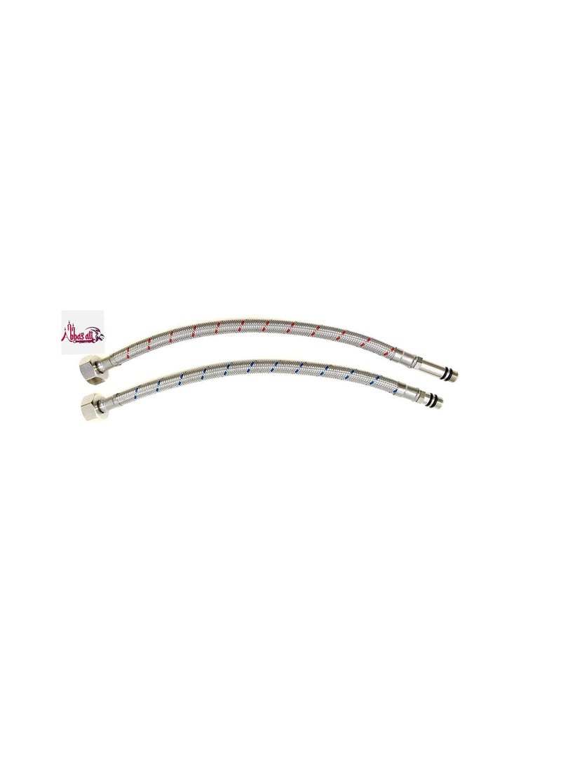 ABBASALI - Tap Connector Flexi Pipes 2pcs Single-head Hose High Pressure Explosion - Image 1