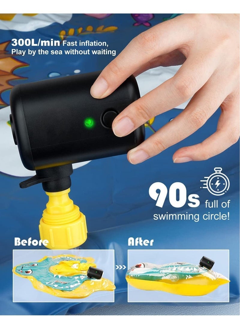 Generic - Portable Air Pump 3000mAh Rechargeable Battery Air Pump for Children's Pools Mini Airbed Pump with 4 Nozzles for Pool Floats Air Bed Air Mattress Swimming Ring Vacuum storage bags - Image 1