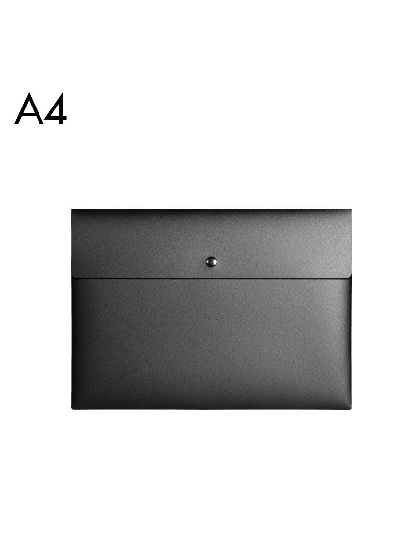Generic Plastic A4 File Envelopes Black Document bag Folders for Home Work Office Organization  - Image 1