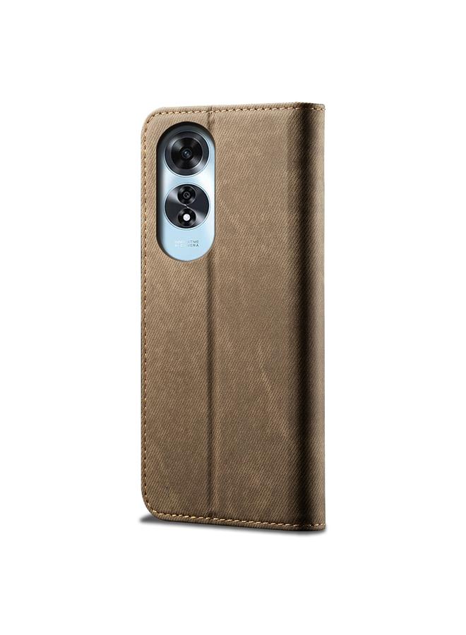 S-TOP Case For OPPO A60 Denim Texture Casual Style Horizontal Flip Leather Case - Image 3