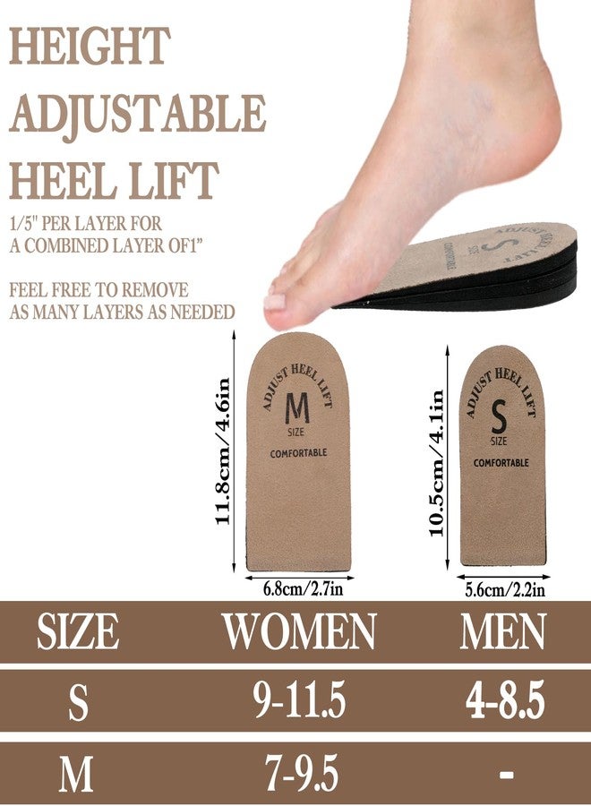 Quilax 2 Pack Heel Lifts, Adjustable Heel Lifts for Leg Length Discrepancy, Women Man Shoe Lift Pain Relief, Brown Heels Pads for Shoes (Small) - Image 2