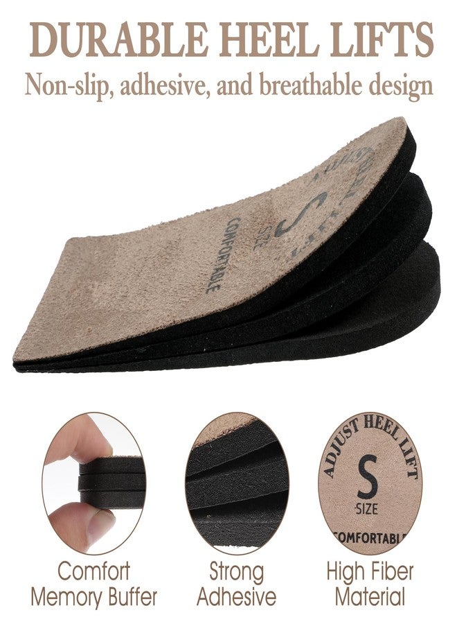 Quilax 2 Pack Heel Lifts, Adjustable Heel Lifts for Leg Length Discrepancy, Women Man Shoe Lift Pain Relief, Brown Heels Pads for Shoes (Small) - Image 4