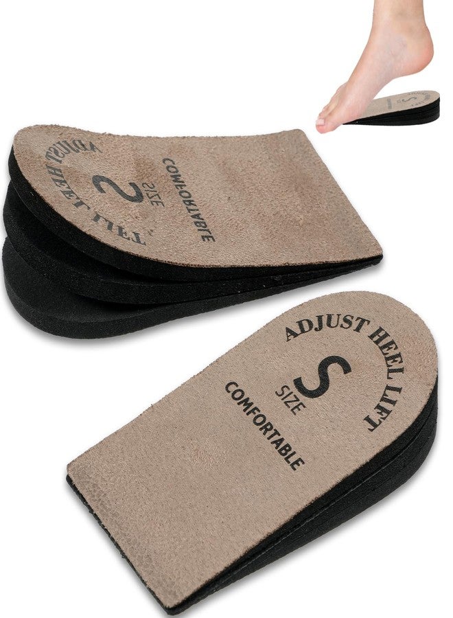 Quilax 2 Pack Heel Lifts, Adjustable Heel Lifts for Leg Length Discrepancy, Women Man Shoe Lift Pain Relief, Brown Heels Pads for Shoes (Small) - Image 1