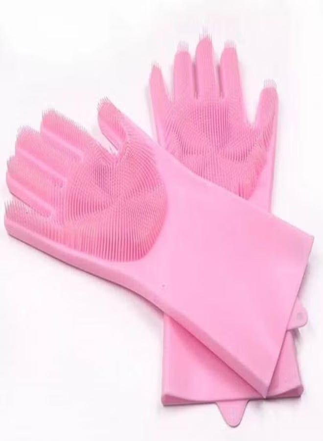 جوانتي بفرشاة سيليكون مقاوم للحرارة – روز – قابل لإعادة الاستخدام – لتنظيف وغسل الأطباق والسيارات والعناية الشخصية - Image 4