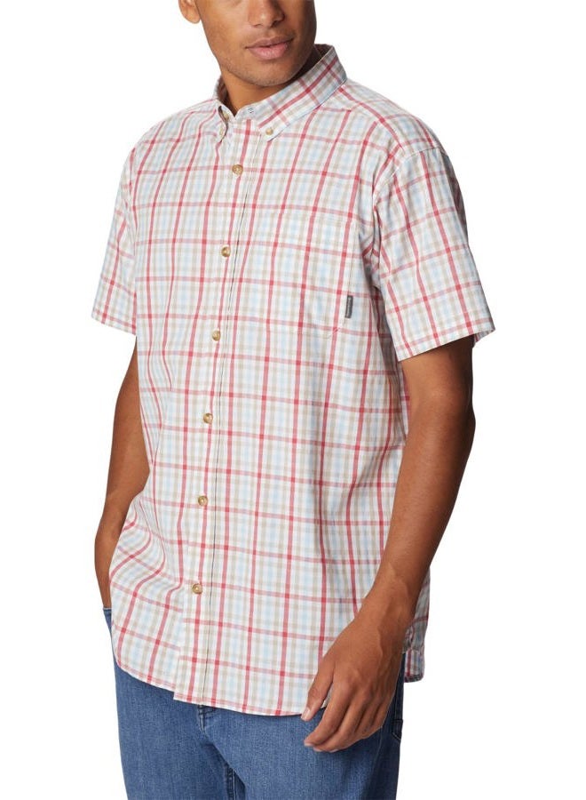 Columbia Men's Rapid Rivers II Short Sleeve Shirt, Sunset Red Multi Gingham, Small - Image 5