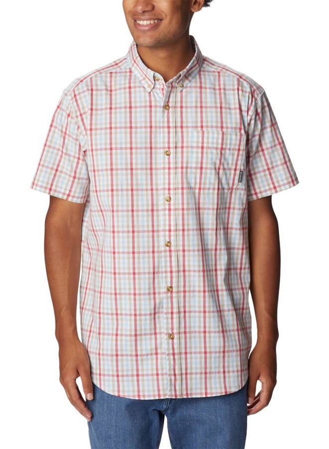 Columbia Men's Rapid Rivers II Short Sleeve Shirt, Sunset Red Multi Gingham, Small - Image 1