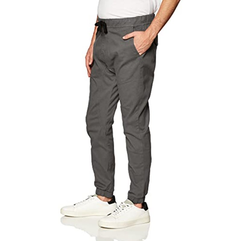 Southpole Men's Basic Stretch Twill Jogger Pants for casual wear, cotton-poly blend fabric, black color, stretch comfort and tapered fit - Image 2