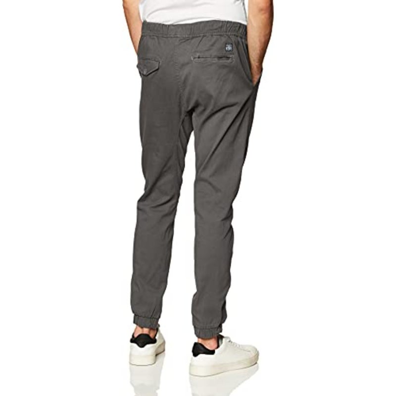 Southpole Men's Basic Stretch Twill Jogger Pants for casual wear, cotton-poly blend fabric, black color, stretch comfort and tapered fit - Image 3